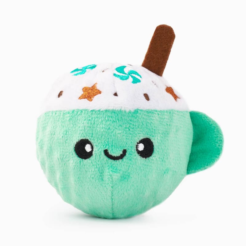 Hugsmart Products Inc dog toys Happy Woofmas Peppermint Latte Ball Plush Dog Toy