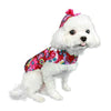 Pooch Outfitters Jackets Lydia Burgundy Retro Flowers with Pink Bow Hooded Pet Raincoat