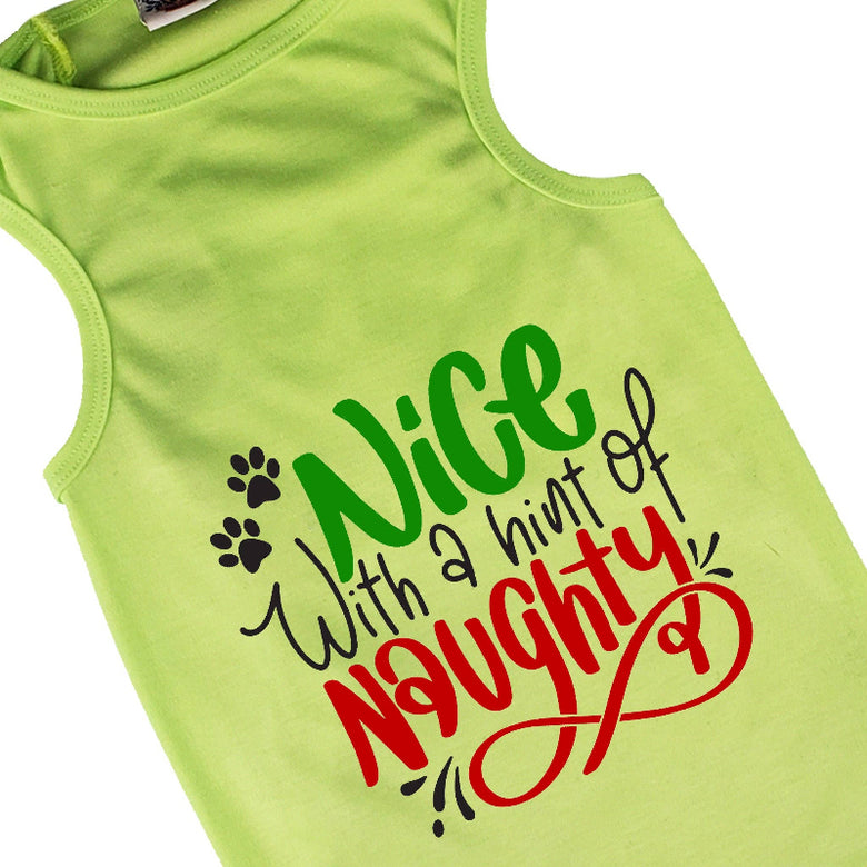 House of FurBaby House of FurBaby - Holiday Pet Shirt | Nice With A Hint Of Naughty: XS- 3-6 lbs