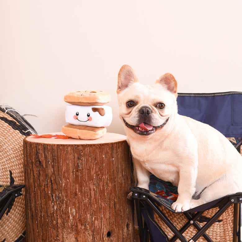Camping Pups Smores Plush Squeaky Dog Toy