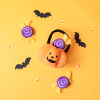 Halloween Burrow Trick-or-Treat Basket Interactive Dog Toy Set - 4 Pc