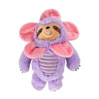 Petshop by Fringe Studio dog toys "I'll Grow On You" Pink Flower Purple Sloth Plush Dog Toy
