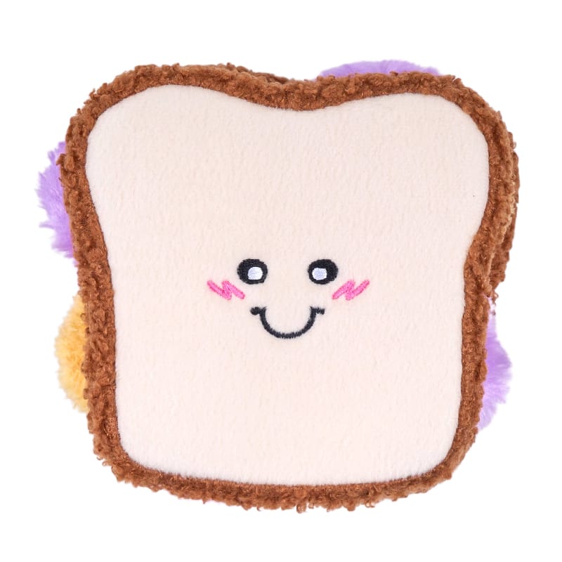 ZippyPaws dog toys PB & J Sandwich Snufflerz Plush Dog Toy