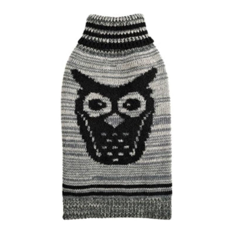 Barkers Bowtique Sweaters XS Growl Owl Grey Turtleneck Dog Sweater