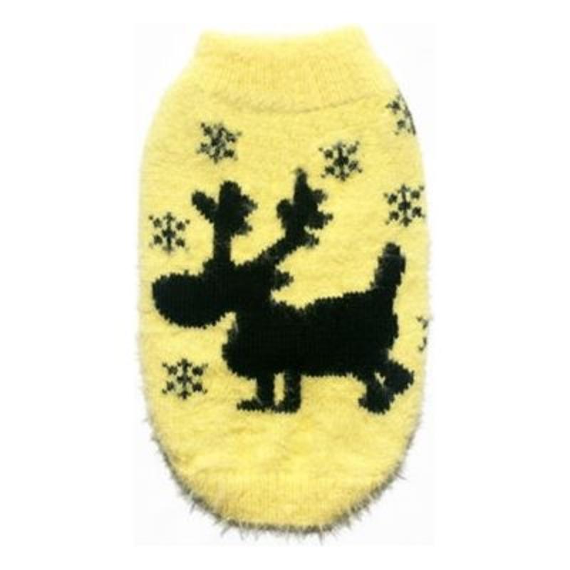 Barker's Bowtique SWEATERS S Yellow Feather Soft Moose Dog Sweater