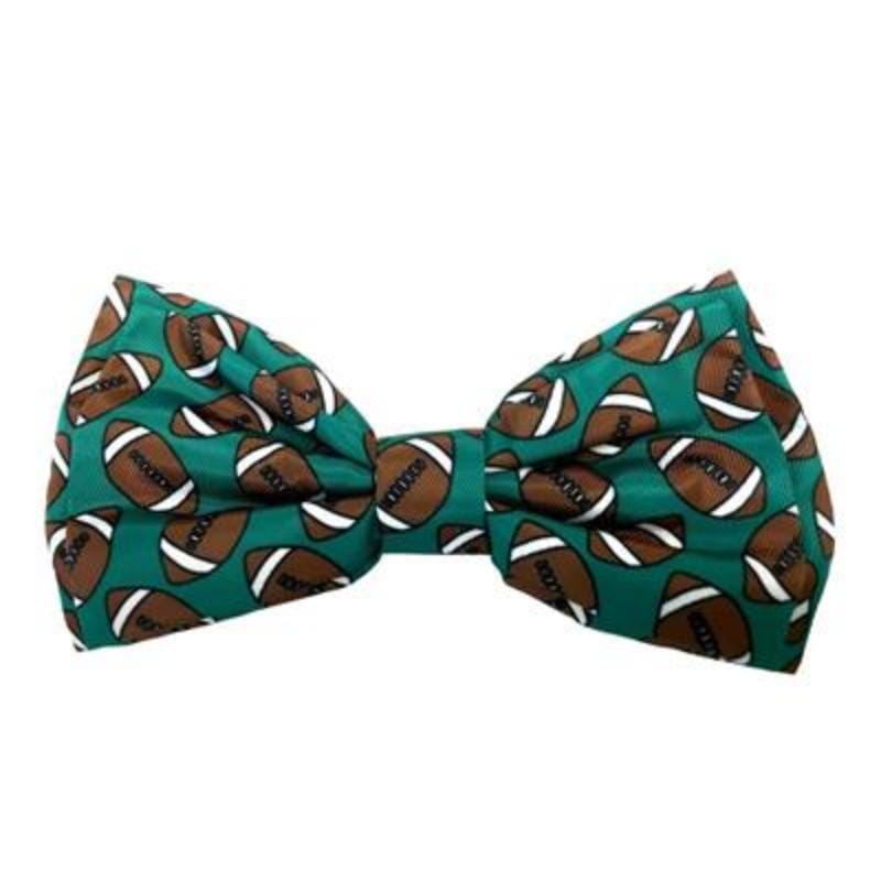 Huxley & Kent Bow Tie SM Football Green Dog Bow Tie