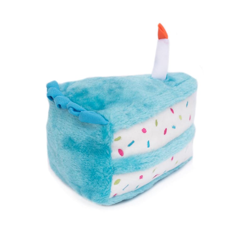 Zippypaws Toys Birthday Cake Blue Plush Squeak Dog Toy