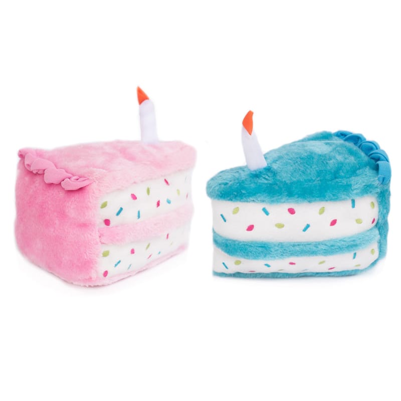 Zippypaws Toys Birthday Cake Pink Plush Squeak Dog Toy