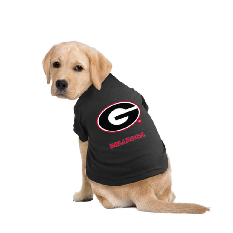 GA Bulldogs Black Lightweight Stretchy Pet T-Shirt