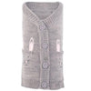 The Worthy Dog Sweaters MD Easter Spring Bunny Grey Dog Cardigan Sweater