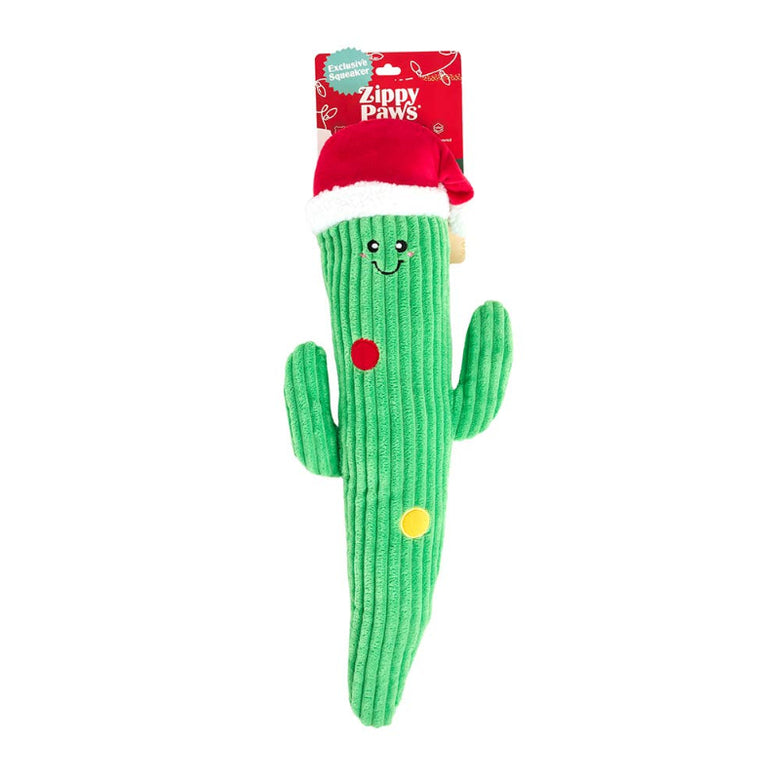 Holiday Jigglerz Christmas Cactus Plush Squeaky Dog Toy