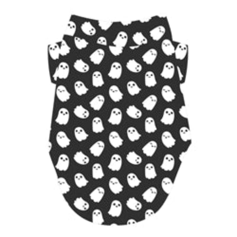 Doggie Design, Inc dog apparel 2XS Halloween Ghosts Black & White Collared Camp Dog Shirt