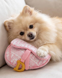 Haute Diggity Dog Haute Diggity Dog - Pink Dogior Saddle Bag Squeaker Plush Dog Toy