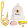 PoisePup Collars Luxury Leather Dog Collar Sweetest Thing (Pink / Yellow)