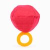 Hugsmart Products Inc Dog Toys Woof Love "You're A Gem" Ruby Red Ring Plush Ball Dog Toy