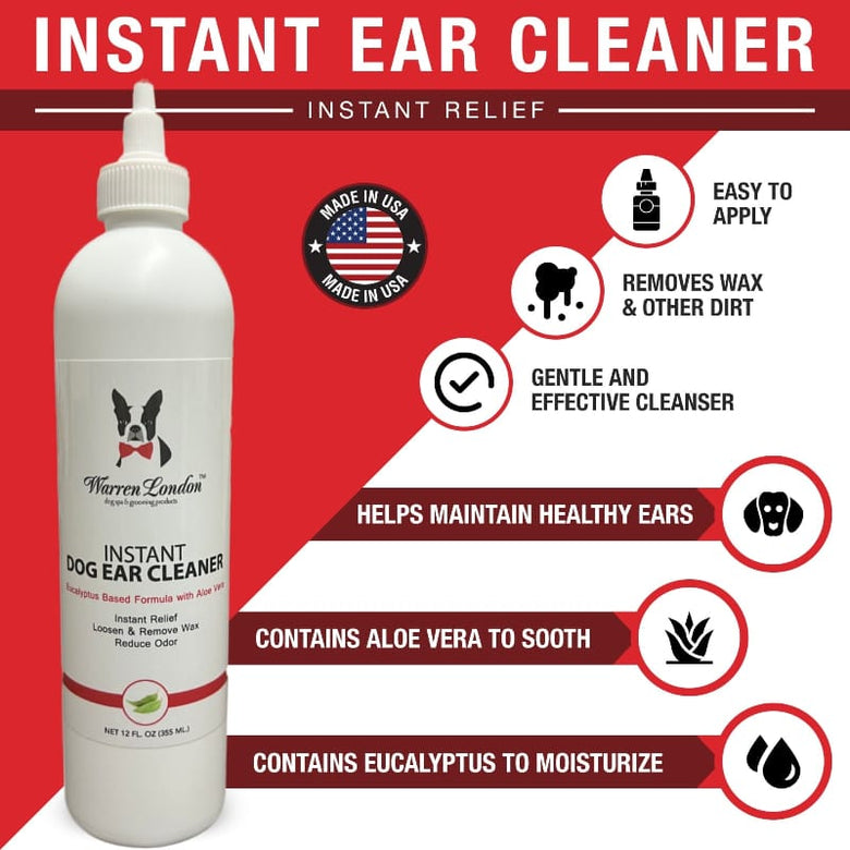 Warren London Spa Product Instant Ear Cleaner For Dogs 12 oz or 1 gallon - Professional Size - Removes Wax and Odor