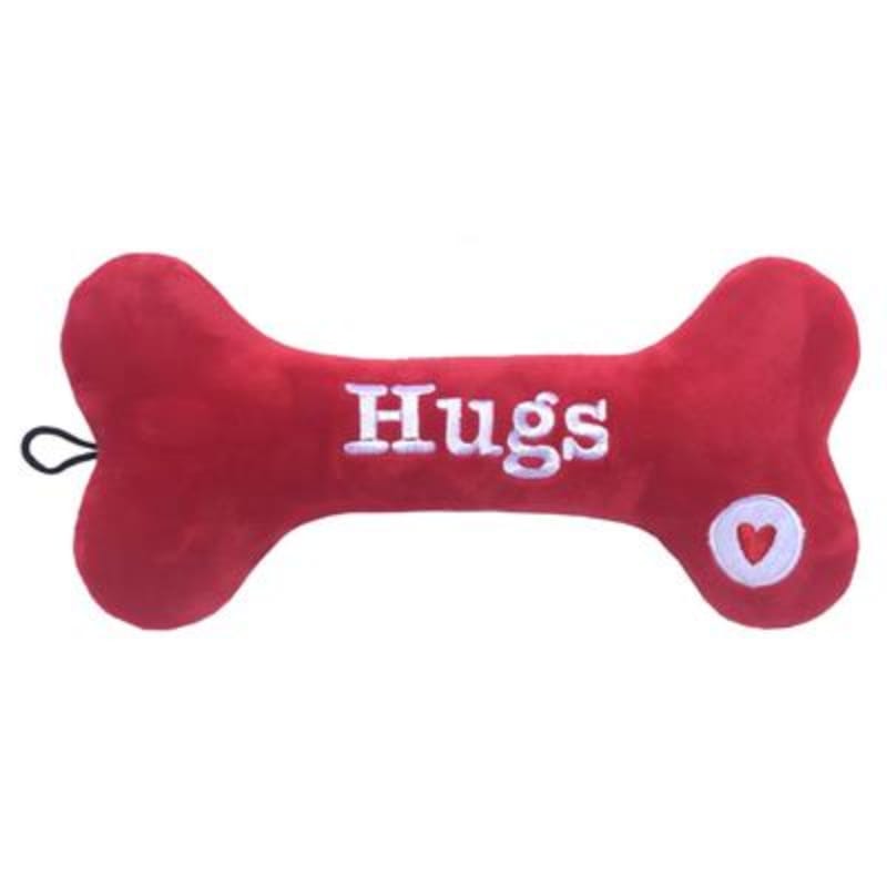 Huxley & Kent dog toys Hugs & Kisses Bone Plush Squeak Dog Toy (Double Sided) - 2 Sizes
