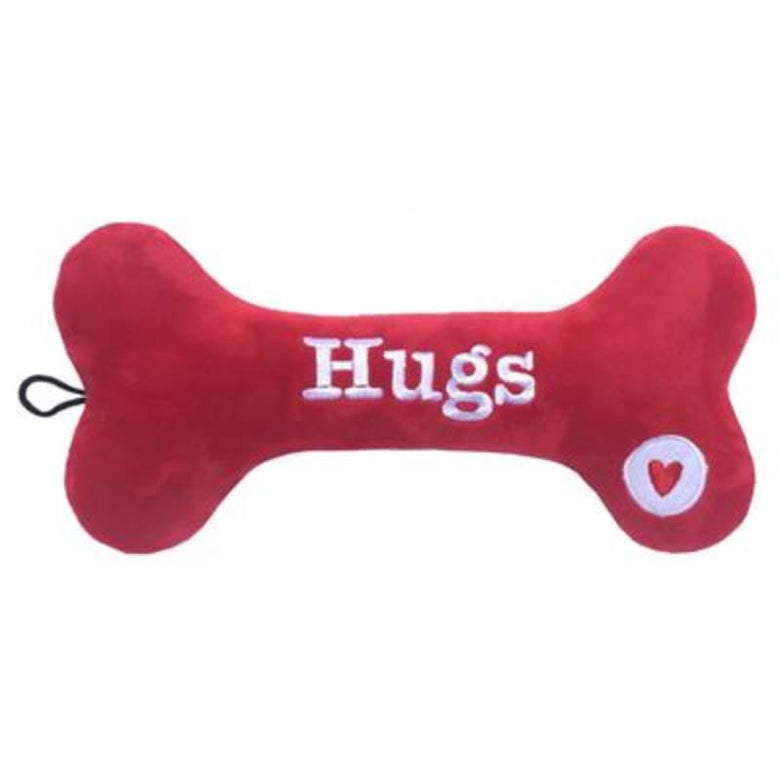 Huxley & Kent dog toys Hugs & Kisses Bone Plush Squeak Dog Toy (Double Sided) - 2 Sizes