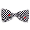 THE WORTHY DOG Bow Ties Gingham Blk/Wht Red Hearts Bow Tie Pet Collar Attachment