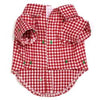 The Worthy Dog CollardShirts Check Trees Red & White Holiday Collared Dog Shirt