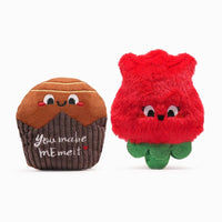 Hugsmart Products Inc Dog Toys Woof Love Chocolate & Rose Plush Squeak Dog Toy Set - 2 Pc