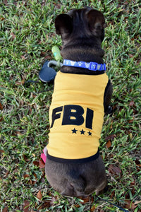 Parisian Pet® Tee's FBI Yellow Funny Costume Dog T-Shirt