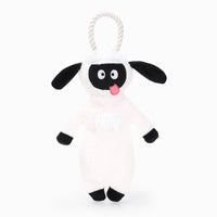 Hugsmart Products Inc Dog Toys Jumbo Animal Sheep Plush Squeak Rope Dog Toy