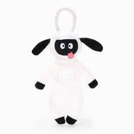 Hugsmart Products Inc Dog Toys Jumbo Animal Sheep Plush Squeak Rope Dog Toy