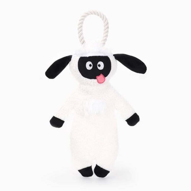 Hugsmart Products Inc Dog Toys Jumbo Animal Sheep Plush Squeak Rope Dog Toy