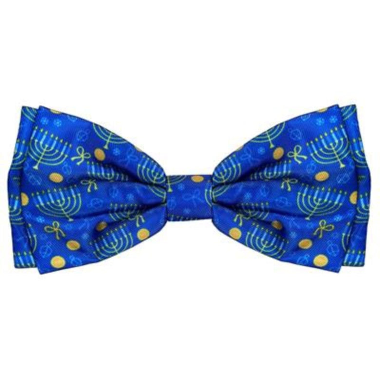 Huxley & Kent Bow Tie LG Hanukkah Menorah & Dots Holiday Pet Bow Tie