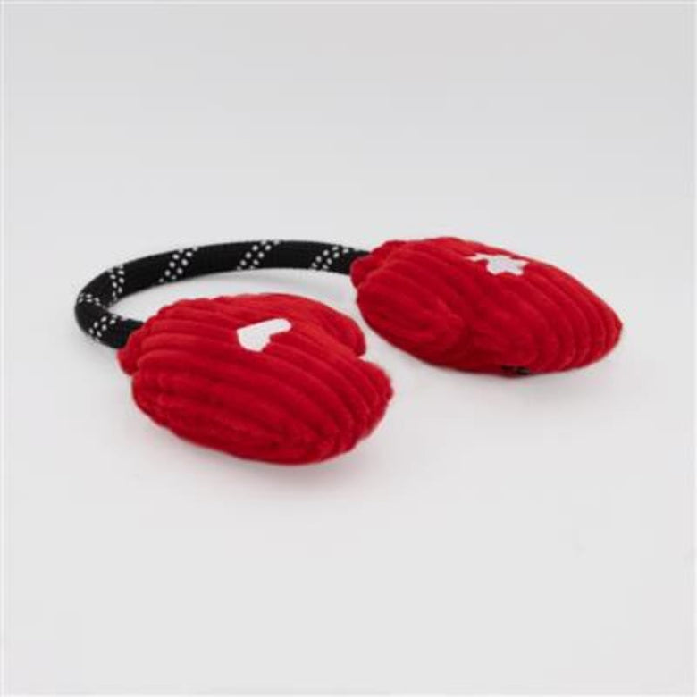 Zippypaws dog toys Holiday Rope Tugz Mittens Dog Toy