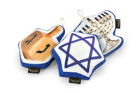 Hanukkah 3-Pc Plush Squeaker Holiday Dog Toy Set