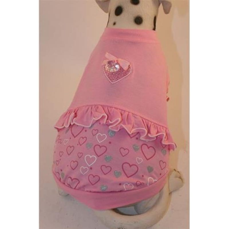 Puppe Love / PamPet USA Tee's SZ00 Bling Heart Pink Dog Shirt