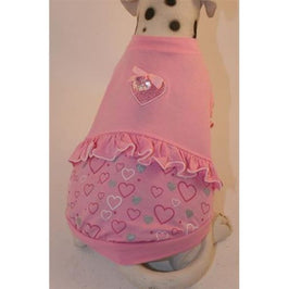 Puppe Love / PamPet USA Tee's SZ00 Bling Heart Pink Dog Shirt