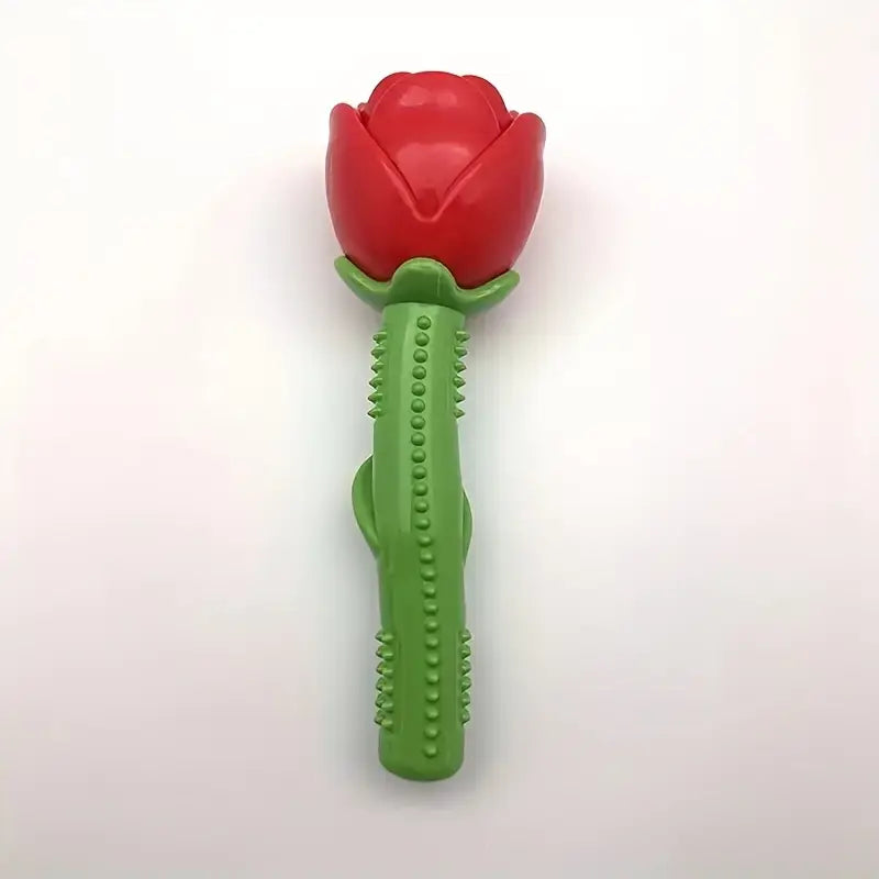 TM - YM PET dog toys Durable Rubber Red Rose Flower Squeaker Chew Dog Toy