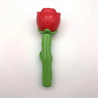 TM - YM PET dog toys Durable Rubber Red Rose Flower Squeaker Chew Dog Toy