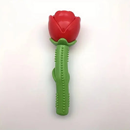 TM - YM PET dog toys Durable Rubber Red Rose Flower Squeaker Chew Dog Toy