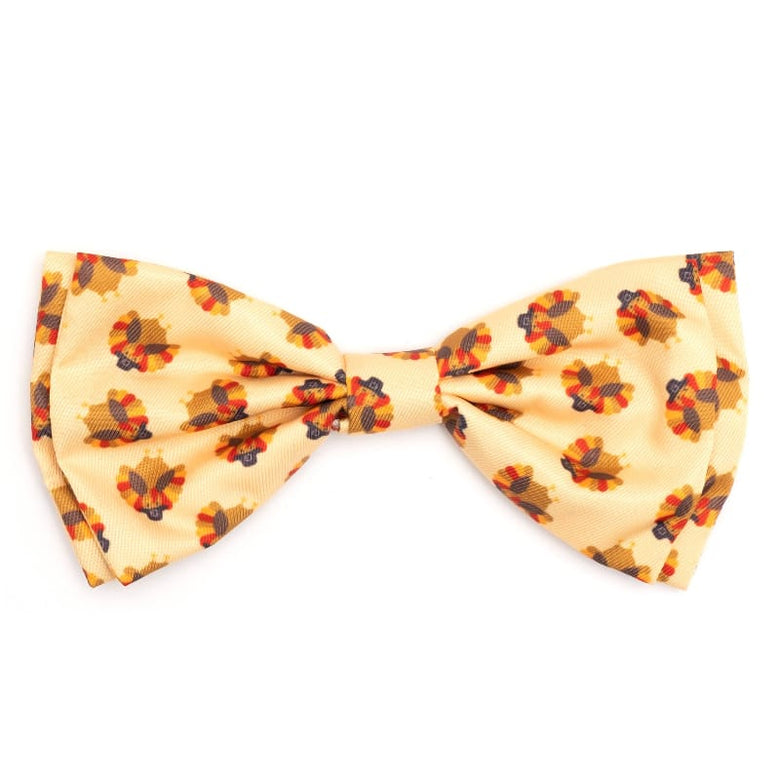 The Worthy Dog Bow Tie SM Fall Season Gobble Gobble Pet Bow Tie Collar Attachment - 2 Sizes