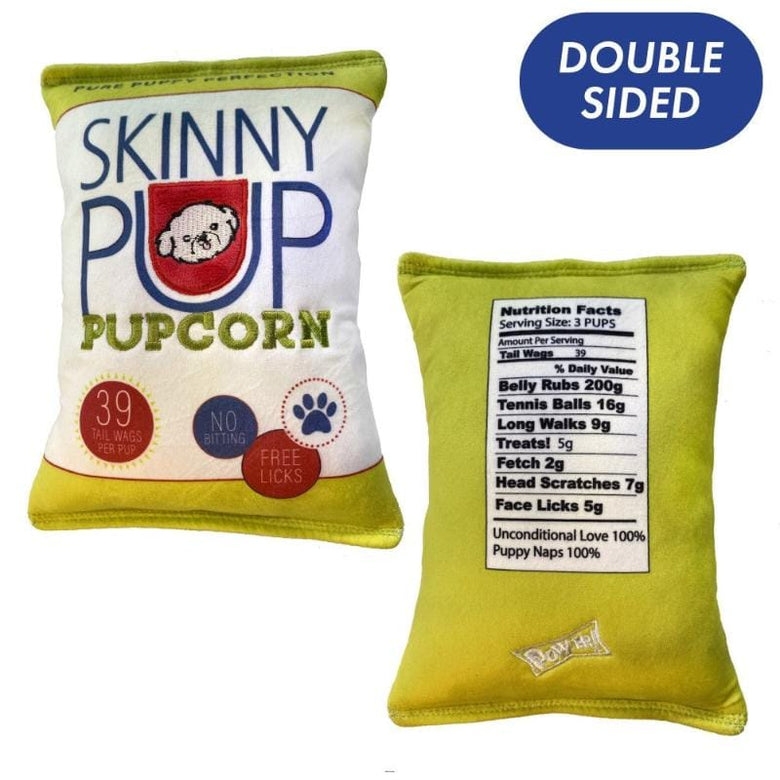 Huxley & Kent dog toys SM Skinny Pup Pupcorn Plush Dog Toy - 2 Sizes