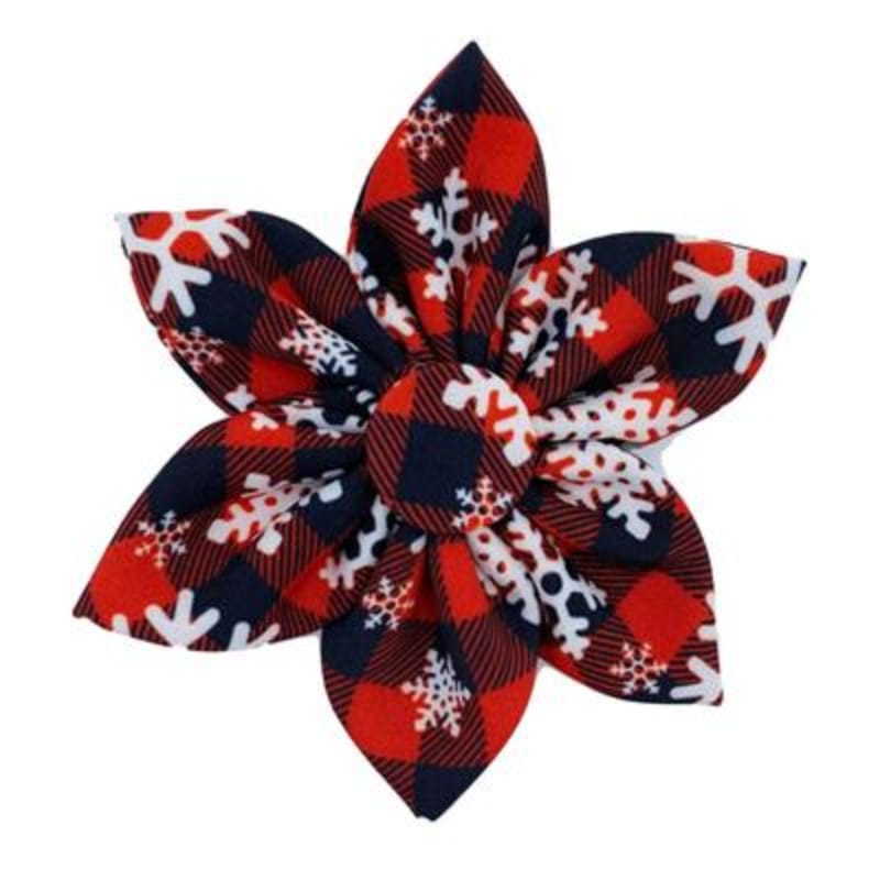 Huxley & Kent Bow Tie SM Red Buffalo & Snow Pinwheel Holiday Pet Collar Attachment - 2 Sizes