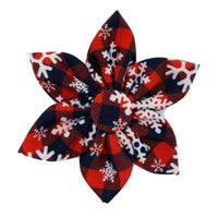 Huxley & Kent Bow Tie SM Red Buffalo & Snow Pinwheel Holiday Pet Collar Attachment - 2 Sizes