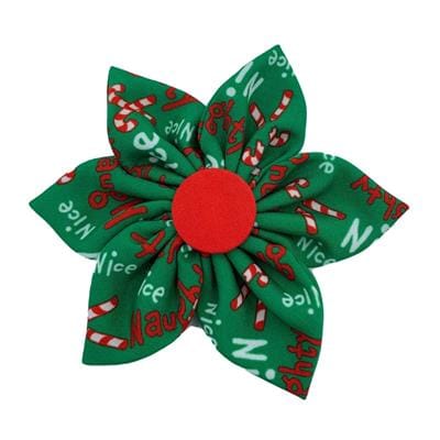 Huxley & Kent Bow Tie SM Naughty & Nice Pinwheel Holiday Pet Collar Attachment - 2 Sizes