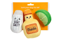 Turnt Pup Beverage Plush Squeaky Dog Toys Set- 3 Pc