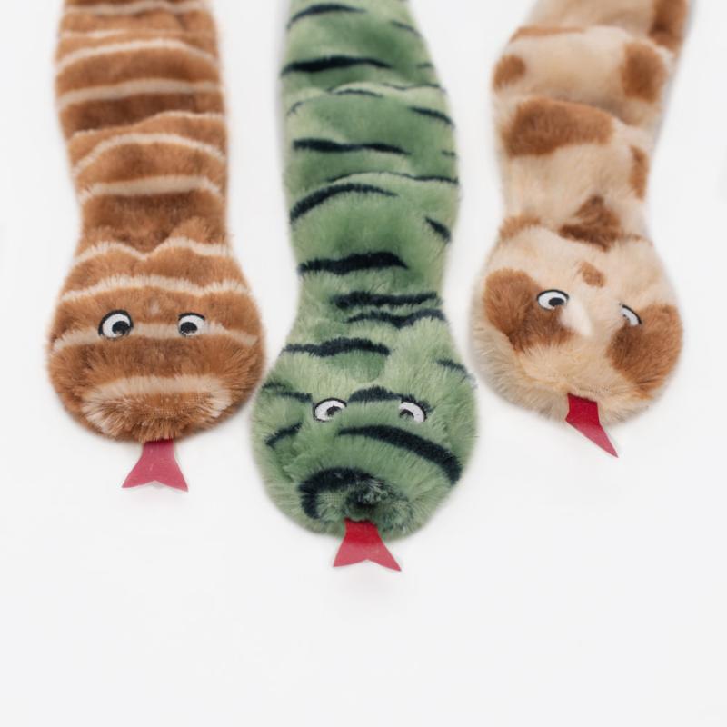 Zippypaws dog toys Skinny Peltz Striped Snakes Dog Toys - 3pk