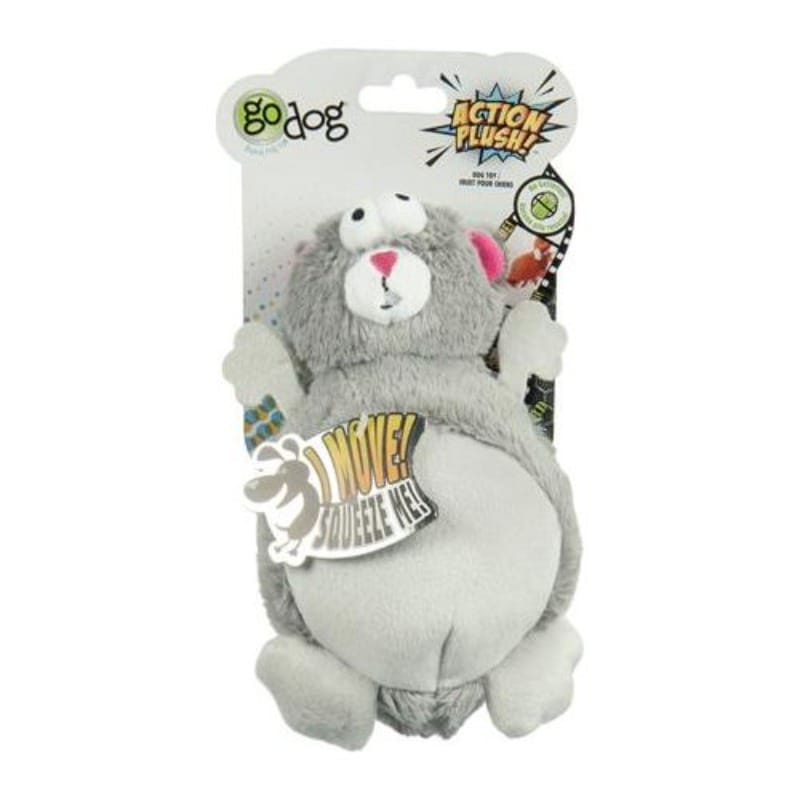 GoDog dog toys Action Plush Squeak Squirrel Dog Toy
