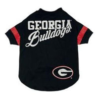 Pets First dog apparel S Georgia Bulldogs Black/Red Stripe Dog Tee