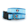 The Worthy Dog Collars MD Winter Holiday Big Chill Penguin Blue Dog Collar
