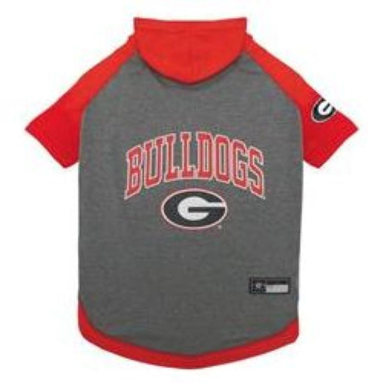 Pets First dog apparel XS Georgia Bulldogs Red/Grey Hoodie Dog Tee