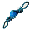 SnugArooz dog toys Blue Spikey Beast Ball Rope Tug Dog Toy - 24"