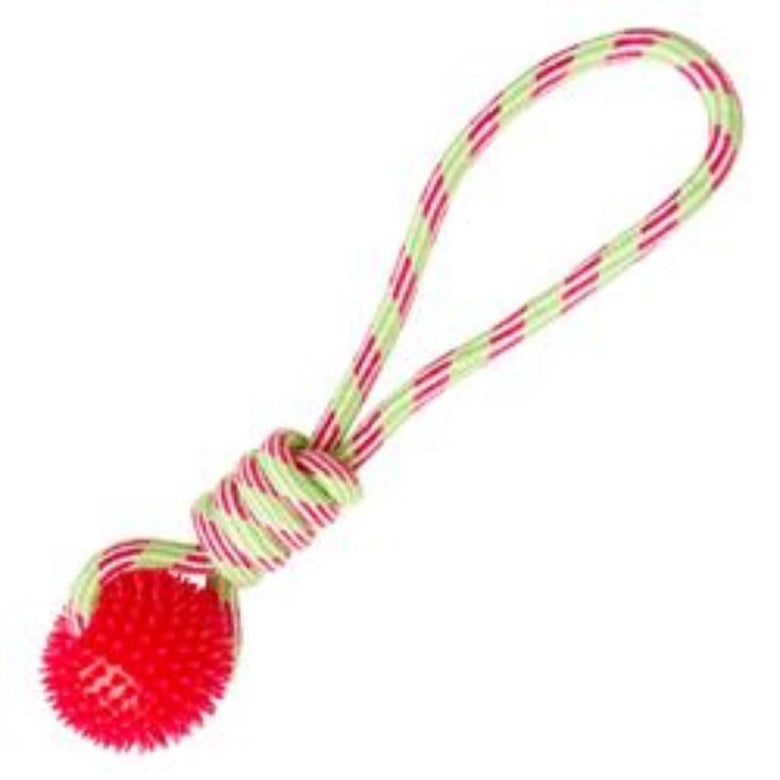 SnugArooz dog toys Red Spike-O-Mite Ball Rope Dog Toys - 16in